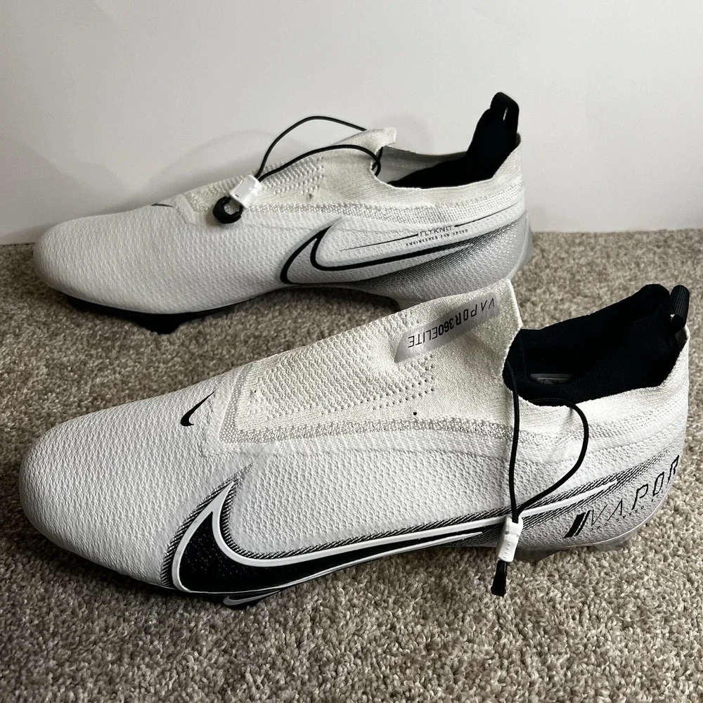 Size 15- Nike Vapor Edge Elite 360 Football Cleats CV6282-108 White Black‎